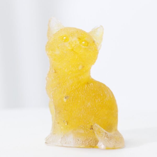 Natural Crystal Gravel Epoxy Cute Cat Lucky Kitten Animal Doll Ornaments - Image 7