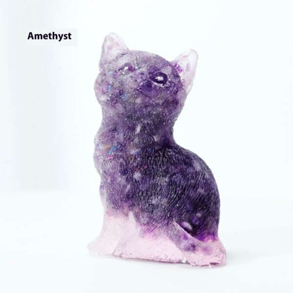 Natural Crystal Gravel Epoxy Cute Cat Lucky Kitten Animal Doll Ornaments - Image 8