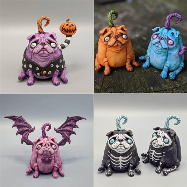 Pumpkin Dog Doll Ornaments Christmas Animal Ornaments Resin Crafts - Image 2