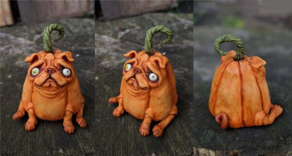 Pumpkin Dog Doll Ornaments Christmas Animal Ornaments Resin Crafts - Image 6