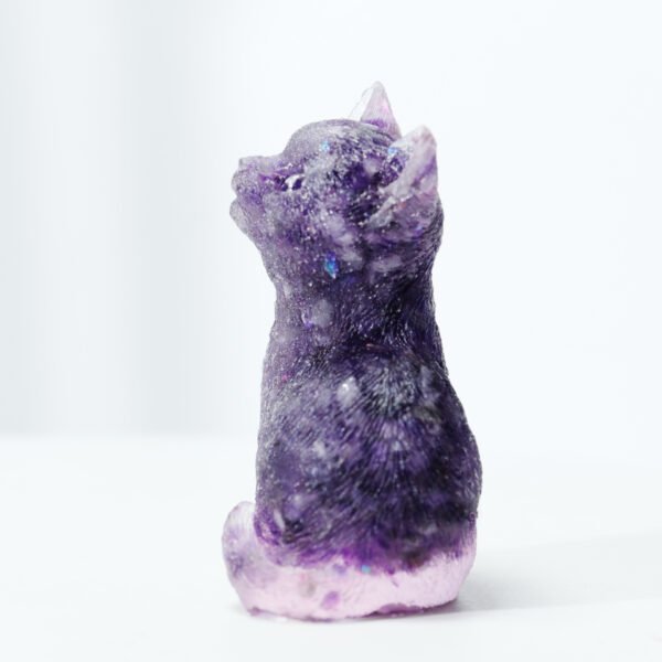 Natural Crystal Gravel Epoxy Cute Cat Lucky Kitten Animal Doll Ornaments - Image 5