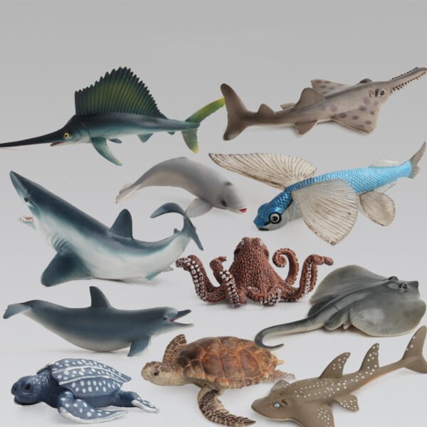 Marine Animal Model Doll Ornaments A Variety Of Marine Life Model Simulation Marine Toy Model Simulation Shark - Image 4