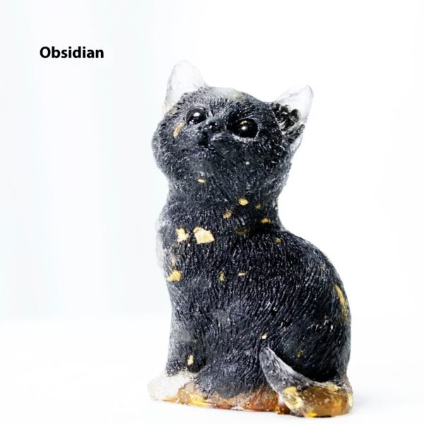Natural Crystal Gravel Epoxy Cute Cat Lucky Kitten Animal Doll Ornaments - Image 10