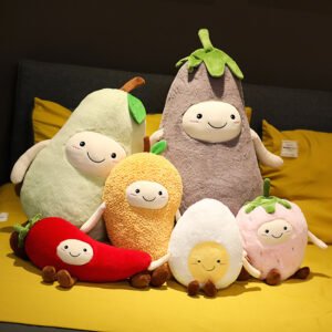 Eggplant Fruit Plush Doll Strawberry Pillow Children's Toy Domestic Ornaments
