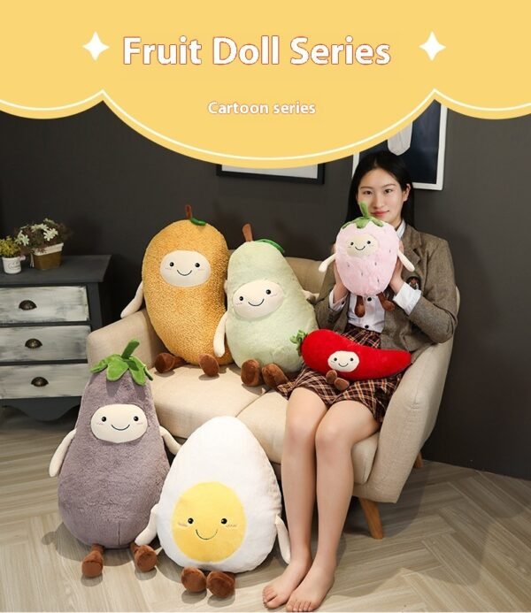 Eggplant Fruit Plush Doll Strawberry Pillow Children's Toy Domestic Ornaments - Image 10