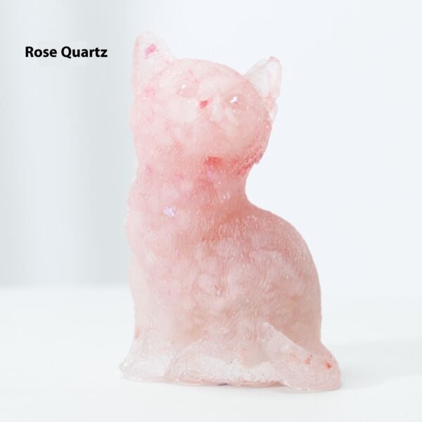 Natural Crystal Gravel Epoxy Cute Cat Lucky Kitten Animal Doll Ornaments - Image 6